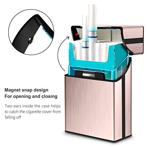 3 Piezas Portátil Caja de Cigarrillo Cigarette Case de Aleación de Aluminio Plastico Pitilleras para Hombre Mujer Caja Cigarrillo con Cerradura magnética para 20 Cigarrillos