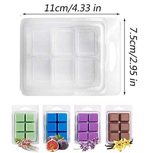 30 Piezas Moldes de Cera para Derretir, Moldes de Cera de Plástico Transparente, Moldes Cuadrados De Cera Derretida, Para Velas y Jabón