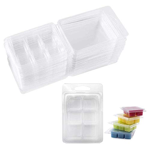30 Piezas Moldes de Cera para Derretir, Moldes de Cera de Plástico Transparente, Moldes Cuadrados De Cera Derretida, Para Velas y Jabón