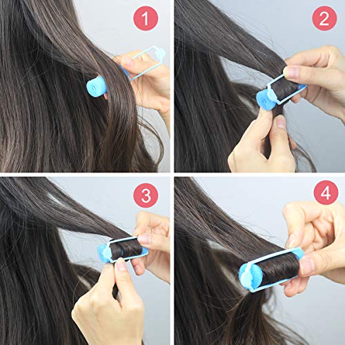 32 Piezas Rulos para el Pelo de Esponja, 30mm Espuma Suave Rodillos para Cabello, DIY Bigudíes de peluquería para Mujeres Muchachas y Niños, 4 Colores