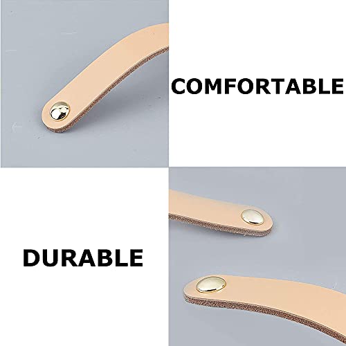 4 piezas manijas de cuero muebles tiradores de cajón de cuero Tirador de puerta de armario cuero Tiradores para Cajones Vintage con Tornillos Usado para Muebles de Cocina y Puertas