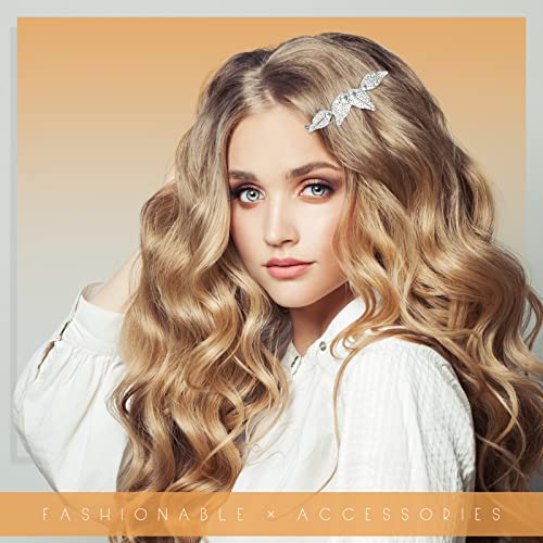 8 Piezas de Horquillas de Pelo de Metal Clips de Pelo Pinzas para Pelo Vintage Adornos Accesorios de Cabello en Forma de Hoja de Color Plateado para Mujer Niña Fiesta Boda