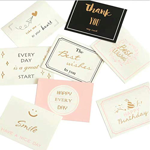 9 tarjetas de felicitación creativas bronceadoras para cumpleaños, tarjetas de agradecimiento, mensaje de bendición, día del padre, día de la madre, tarjeta pequeña de descuento