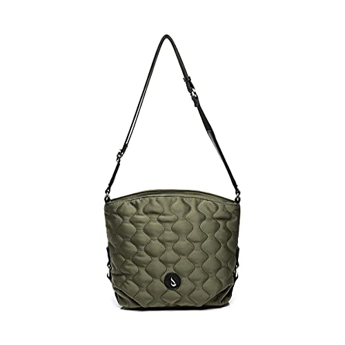 Abbacino bolso bandolera de mujer de nylon y piel en verde