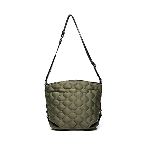 Abbacino bolso bandolera de mujer de nylon y piel en verde