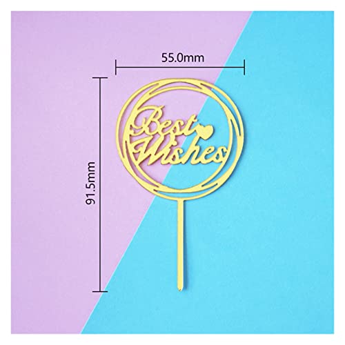 ABZPH De múltiples Fines Paquete de 10 PCS Mini Feliz cumpleaños Acrílico Cake Topper Cumpleaños Decoración de la Torta Decoración De Pasteles (Color : 02 Best Wishes 10PCS)