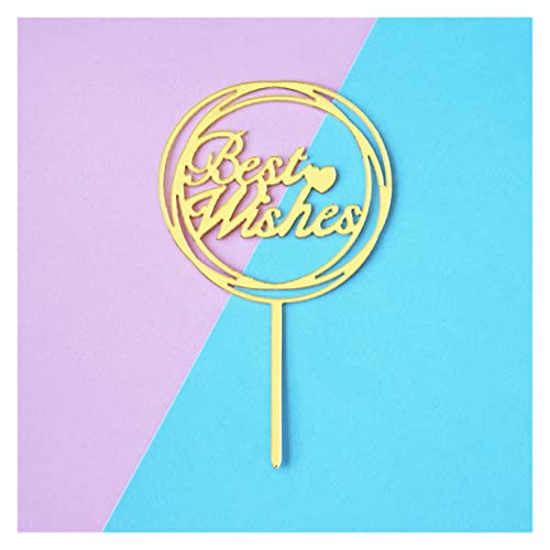 ABZPH De múltiples Fines Paquete de 10 PCS Mini Feliz cumpleaños Acrílico Cake Topper Cumpleaños Decoración de la Torta Decoración De Pasteles (Color : 02 Best Wishes 10PCS)