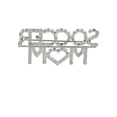 Accesorios Lux Pave fútbol mamá madre rojo corazón de cristal broche Pin