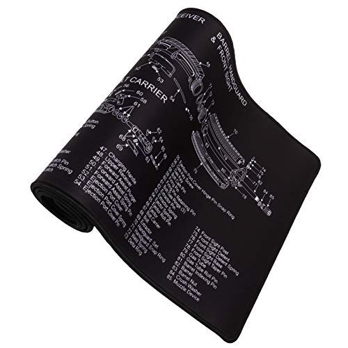 Accesorios para PC, tapete para mesa, superficie de patrón de alta definición repelente al agua para estudiantes adultos en la oficina en casa(black, 90.8 * 30.4cm)