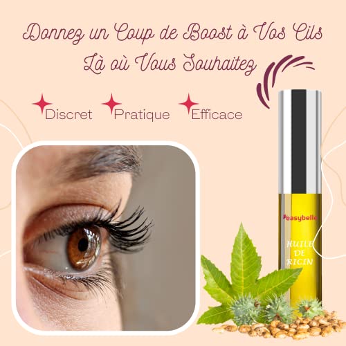Aceite de Ricino BIO Puro en Máscara Acelera el crecimiento, Densifica, Refuerza y Nutre el Pelo, Pestañas, Cejas y Uñas, Potencia el crecimiento Alto en Vitamina E, Suero capilar rico en Omega 6 y 9