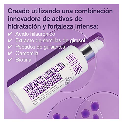 Acondicionador Violeta Sin Enjuague - Matizador Para Cabello Rubio, Platino y Gris/Plata - Tonificación Ligera, Hidratación y Desenredo - Aprobado Peta, Vegano y Sin Crueldas, Sulfatos ni Parabenos