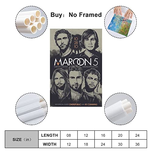Adam Levine Jesse Carmichael Jackson Browne James - Póster de San Valentín y arte de pared, diseño moderno de la familia para dormitorio y sala de estar, 30 x 45 cm