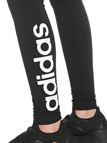 adidas W Lin Leg Leggings, Womens, Black/White, Large