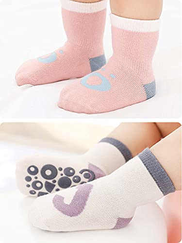 Adorel Calcetines Antideslizantes para Bebés Niñas Lote de 6 Fruta 1-3 Años (Tamaño del Fabricante M)