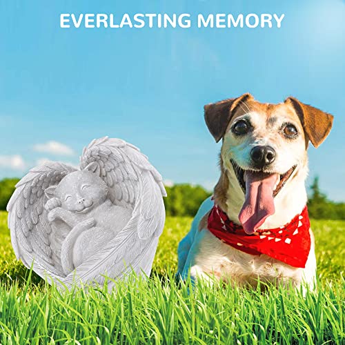 Aedcbaide Piedra conmemorativa para mascotas, lápida conmemorativa para mascotas, tumba para mascotas, devoción para perros y gatos, piedra de memoria para jardín(gato)