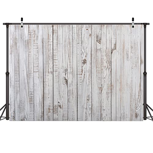 AIIKES 7x5FT Fondo de Madera Gris Blanco Fondo de Madera Vintage Fondo de fotografía de recién Nacido Fondo de decoración de Fiesta de cumpleaños Accesorios de Estudio 11-890