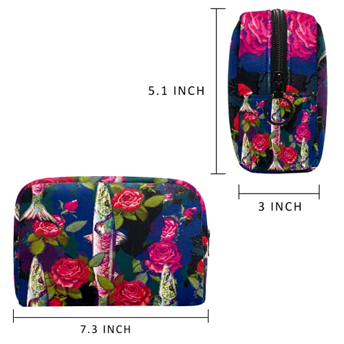 AITAI Bolsa de maquillaje grande bolsa de viaje organizador cosmético pacífico saury rosa hermosa