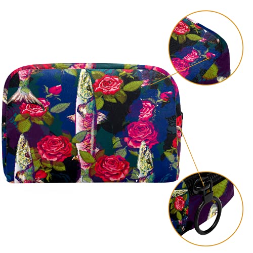 AITAI Bolsa de maquillaje grande bolsa de viaje organizador cosmético pacífico saury rosa hermosa