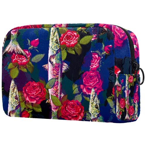 AITAI Bolsa de maquillaje grande bolsa de viaje organizador cosmético pacífico saury rosa hermosa