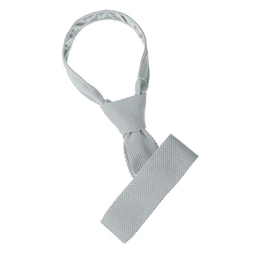 Allegra K Corbata Color Sólido De Punto Moda Para Hombres Gris Claro Talla única