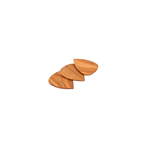Alnicov 3 púas de madera para guitarra eléctrica, acústica o bajo, madera de olivo