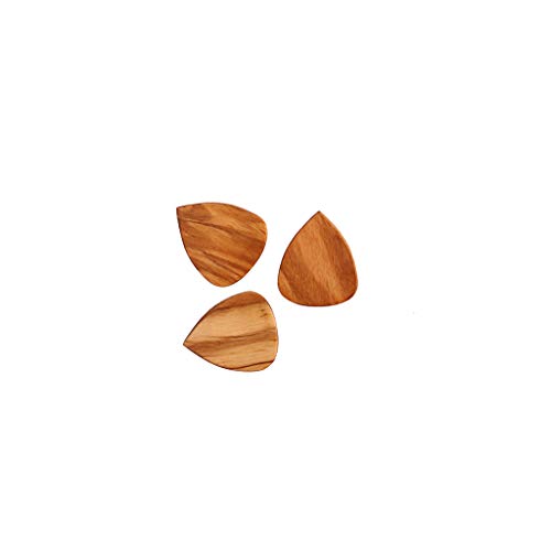 Alnicov 3 púas de madera para guitarra eléctrica, acústica o bajo, madera de olivo