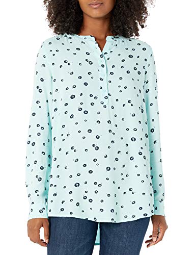 Amazon Essentials Long-Sleeve Woven Blouse Dress-Shirts, Azul Agua, Amapola, XXL