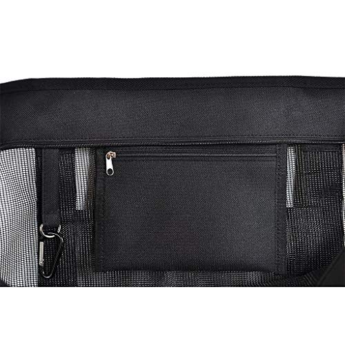 Amycute Bolsa de Malla Grande, Bolsa Plegable de Compras Negro Reutilizables para Almacenamiento Juguetes, para Camping, Compras, Vacaciones Familiares