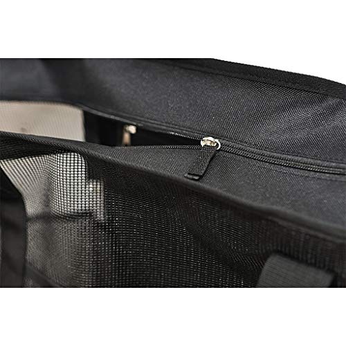 Amycute Bolsa de Malla Grande, Bolsa Plegable de Compras Negro Reutilizables para Almacenamiento Juguetes, para Camping, Compras, Vacaciones Familiares