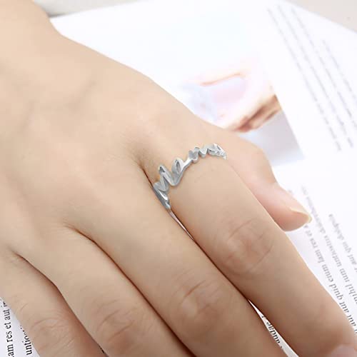 Anillo Ajustable Mamá te Quiero plateado para mujer y Madre querida