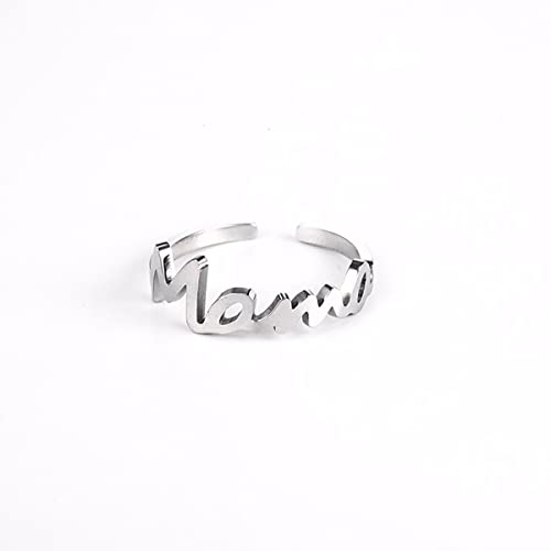 Anillo Ajustable Mamá te Quiero plateado para mujer y Madre querida