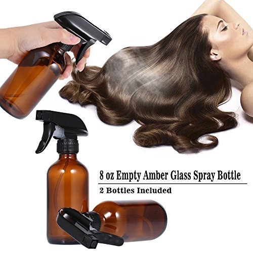 Anself 2pcs Spray Botella vacía Botella de Atomizador de Fine Mist pulverizador de peluquería herramienta de plantación de flores de cristal con 2 tapas 8oz