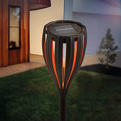 Antorcha solar de jardín Malabo – Color de luz: Naranja (ámbar) – Dimensiones (D x H): 11,7 x 38,0 cm – Luces solares Jardín, Esotec 102781