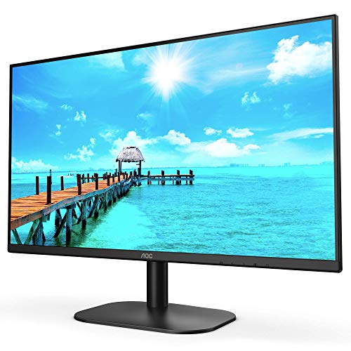 AOC 27B2H- Monitor de 27"Full HD (1920x1080, 75 Hz, IPS, FlickerFree, 250 cd/m, D-SUB, HDMI, VGA, Low Blue Light) Negro
