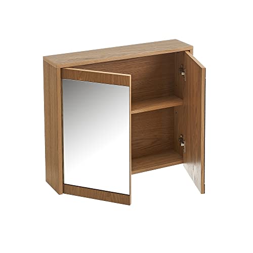 Armario de Baño Espejo marrón de Cristal y MDF de 60x14x54 cm - LOLAhome