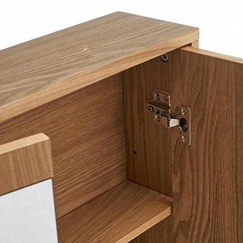 Armario de Baño Espejo marrón de Cristal y MDF de 60x14x54 cm - LOLAhome