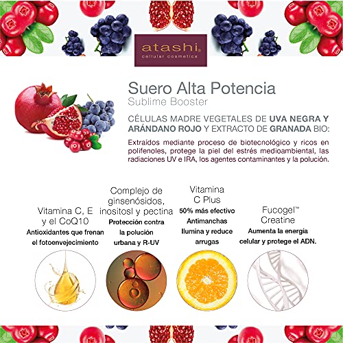 Atashi | Cofre de belleza | Ritual Antioxidante Efecto Nueva Cara | Suero Antioxidante Sublime Booster + Piedra Takimochiii | Con Vitamina C Plus | 30ml
