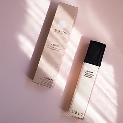 Atashi Firmeza Y Luminosidad - Sérum Alta Eficacia Lifting Firmeza | Redefine Óvalo Facial Y Doble Mentón | Con Células Madre De Edelweiss Y Carnosina | Para Todo Tipo De Pieles - 50 Ml