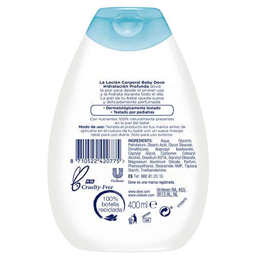 Baby Dove Loción Corporal Hidratación Profunda, 400 ml, 1 unidad