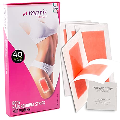 Bandas de Cera Fria Depilatoria para Depilación de Cuerpo y Piernas (20 blister= 40 Bandas)