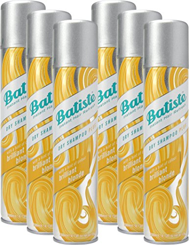 Batiste Champú en seco Brilliant Blonde con un toque de color para cabellos rubios, pelo fresco para todo tipo de cabello, 6 unidades (6 x 200 ml)
