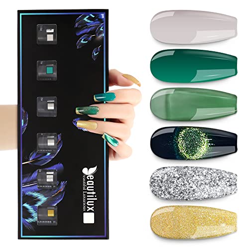 Beautilux Gel Polish Semi Permanente UV LED Nail Gel Polish Soak Off Manicure Nail Art Kit 6 colores X 10ml nail art gel polish Adecuado para el hogar, salón, manicura profesional