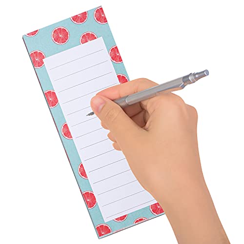 Belle Vous Bloc de Notas Magnético Lista de Quehaceres (Pack de 6) 9,7 x 22,7 cm - Libreta Pequeña - 6X Diseño Frutal Refrigerador Lista Compra, Recordatorios y Menú – Hojas Desprendibles