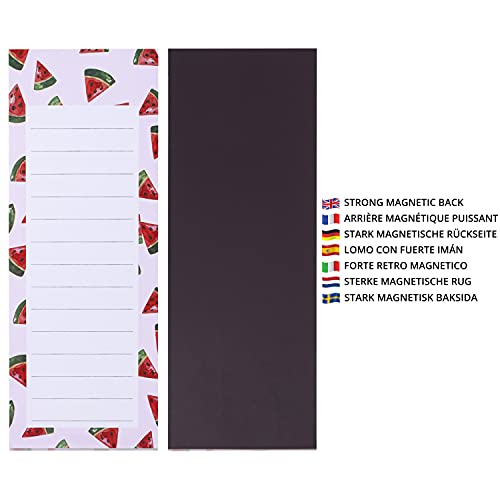 Belle Vous Bloc de Notas Magnético Lista de Quehaceres (Pack de 6) 9,7 x 22,7 cm - Libreta Pequeña - 6X Diseño Frutal Refrigerador Lista Compra, Recordatorios y Menú – Hojas Desprendibles