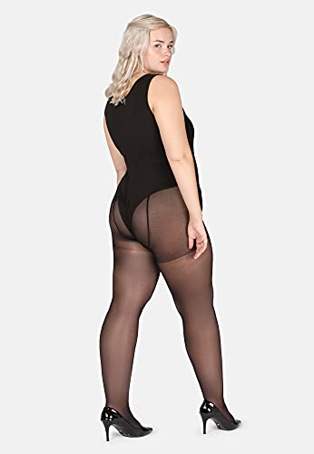 Bellivalini Medias Panty Mujer Plus Size 40 DEN BLV-1125 (Negro, 3XL)