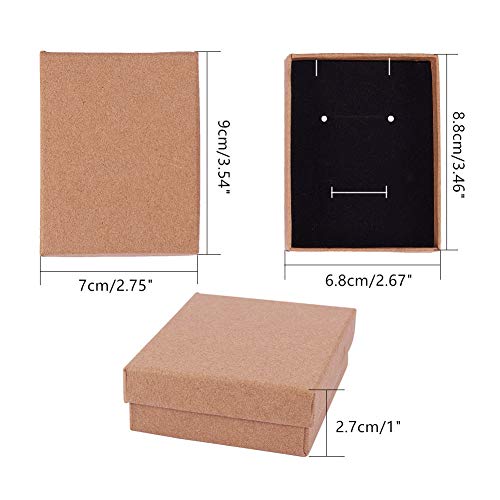 BENECREAT 12 Pack Cajas de Cartón para Collar 9x7x3cm Pequeña Caja de Regalo Rectácula de Pulsera y Pendientes Cumpleaños Boda Festival Día de San Valentín