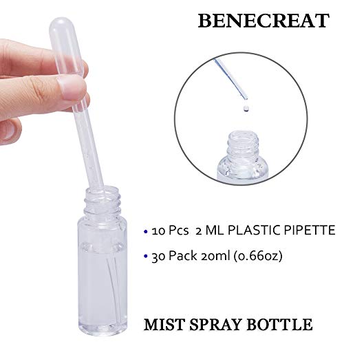 BENECREAT Botellas de plástico vacías con pulverizador para Perfume, loción