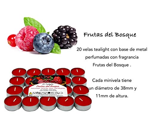 Besch Velas de té aromáticas (Frutos Rojos, 20 Velas)