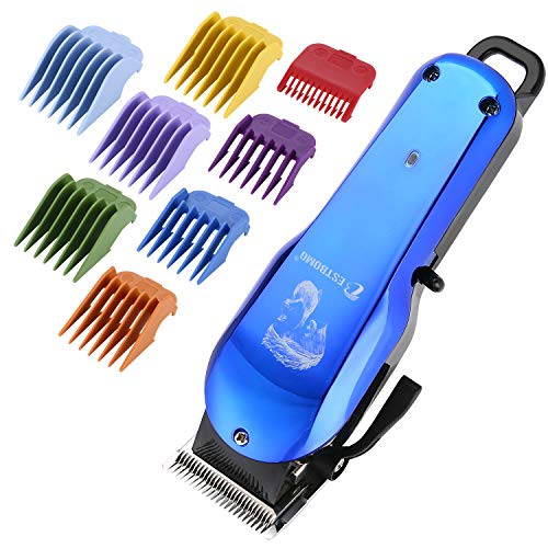 BESTBOMG Cortapelos Profesional Hombre con 8 Peines Guía,5500RPM Recargable Motor Silencioso Cuchilla Cerámica, Máquina Cortar Pelo Inalámbrico Batería 2000mAh, Recortador Pelo Barba Kit Familia