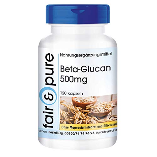 Betaglucano 500mg en Cápsulas - Beta-Glucano de Avena natural - Alta pureza - 120 Cápsulas
